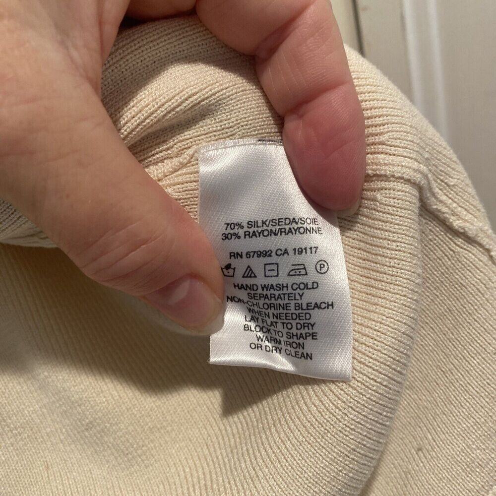 Sigrid Olsen Open Front Sweater Large White Pink … - image 4